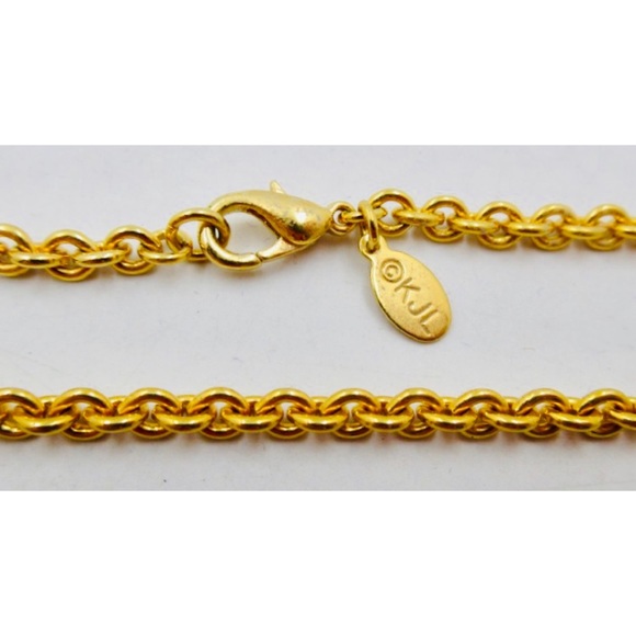 KJL Faux Pearl Interchang Lucite Brooch Necklace - Picture 4 of 5